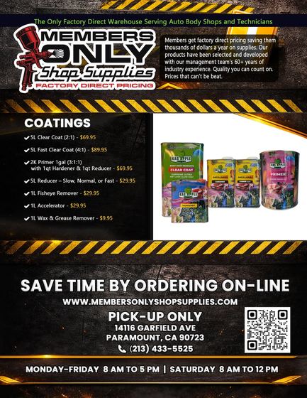 Members Only Shop Supplies: Coatings flyer